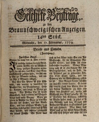Braunschweigische Anzeigen Mittwoch 17. Februar 1779