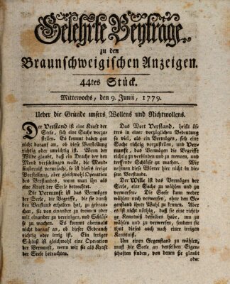 Braunschweigische Anzeigen Mittwoch 9. Juni 1779