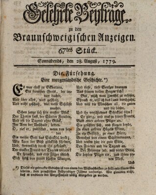 Braunschweigische Anzeigen Samstag 28. August 1779