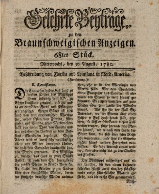 Braunschweigische Anzeigen Mittwoch 30. August 1780