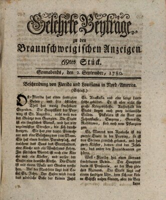 Braunschweigische Anzeigen Samstag 2. September 1780