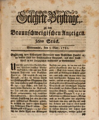 Braunschweigische Anzeigen Mittwoch 9. Mai 1781
