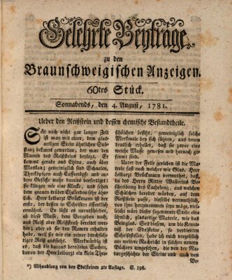 Braunschweigische Anzeigen Samstag 4. August 1781