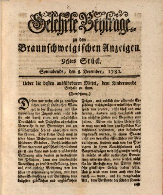 Braunschweigische Anzeigen Samstag 8. Dezember 1781