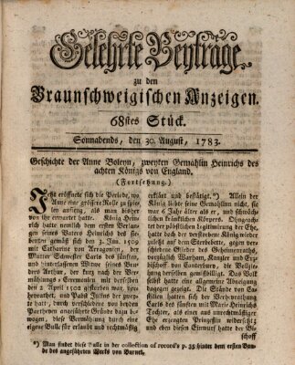 Braunschweigische Anzeigen Samstag 30. August 1783
