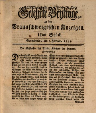 Braunschweigische Anzeigen Samstag 5. Februar 1785