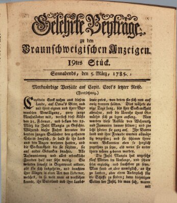 Braunschweigische Anzeigen Samstag 5. März 1785