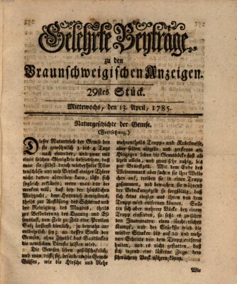 Braunschweigische Anzeigen Mittwoch 13. April 1785