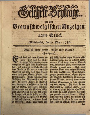 Braunschweigische Anzeigen Mittwoch 31. Mai 1786