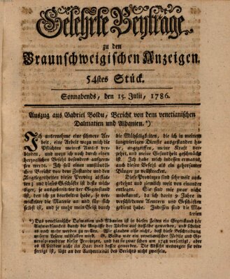 Braunschweigische Anzeigen Samstag 15. Juli 1786