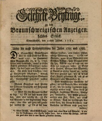 Braunschweigische Anzeigen Samstag 21. Juli 1787