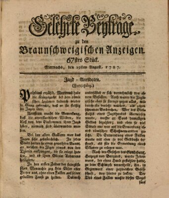Braunschweigische Anzeigen Mittwoch 29. August 1787