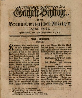 Braunschweigische Anzeigen Samstag 1. September 1787