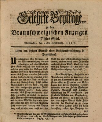 Braunschweigische Anzeigen Mittwoch 12. September 1787