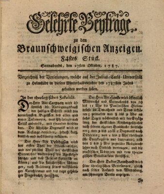 Braunschweigische Anzeigen Samstag 27. Oktober 1787