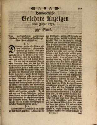 Hannoverische gelehrte Anzeigen (Hannoversche Anzeigen) Montag 1. November 1751