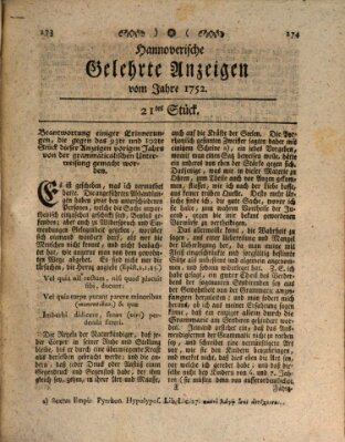Hannoverische gelehrte Anzeigen (Hannoversche Anzeigen) Montag 13. März 1752
