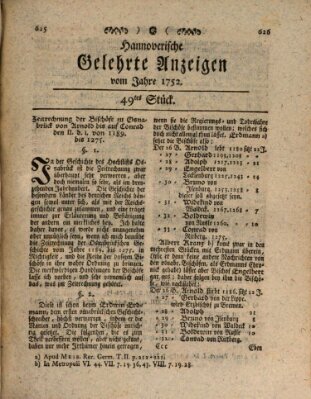 Hannoverische gelehrte Anzeigen (Hannoversche Anzeigen) Montag 19. Juni 1752
