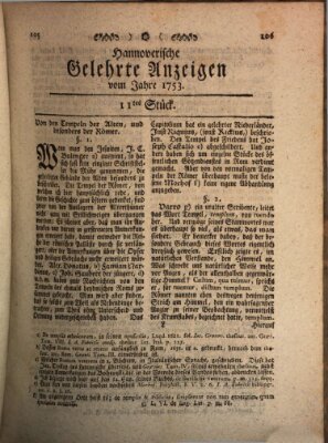 Hannoverische gelehrte Anzeigen (Hannoversche Anzeigen) Montag 5. Februar 1753