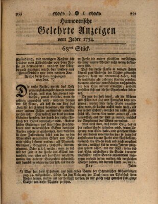 Hannoverische gelehrte Anzeigen (Hannoversche Anzeigen) Montag 26. August 1754