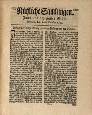 Nützliche Samlungen (Hannoversche Anzeigen) Freitag 14. Oktober 1757