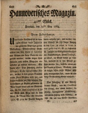 Hannoverisches Magazin (Hannoversche Anzeigen) Freitag 18. Mai 1764