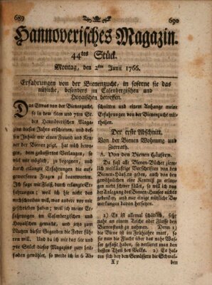 Hannoverisches Magazin (Hannoversche Anzeigen) Montag 2. Juni 1766