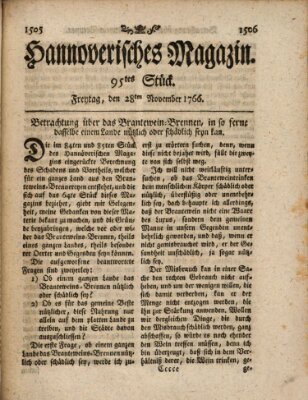 Hannoverisches Magazin (Hannoversche Anzeigen) Freitag 28. November 1766