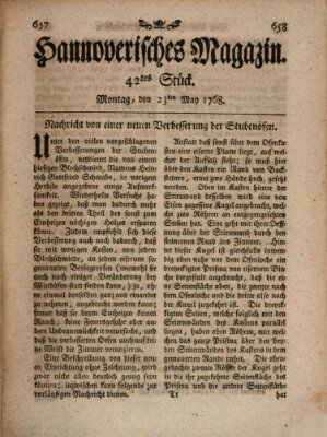Hannoverisches Magazin (Hannoversche Anzeigen) Montag 23. Mai 1768