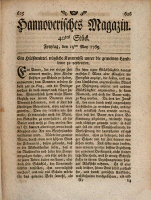 Hannoverisches Magazin (Hannoversche Anzeigen) Freitag 19. Mai 1769
