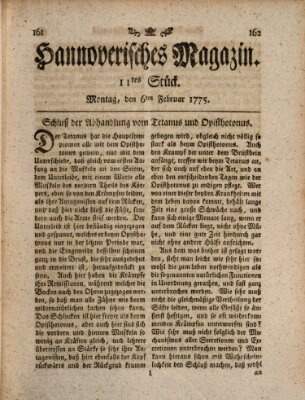 Hannoverisches Magazin (Hannoversche Anzeigen) Montag 6. Februar 1775