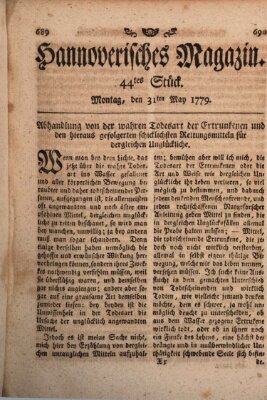 Hannoverisches Magazin (Hannoversche Anzeigen) Montag 31. Mai 1779