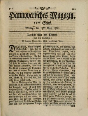 Hannoverisches Magazin (Hannoversche Anzeigen) Montag 13. März 1780