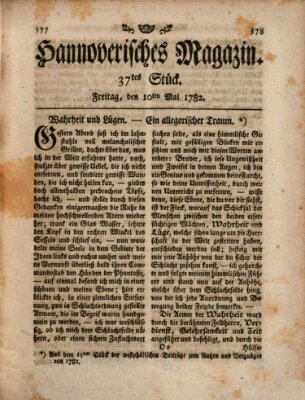 Hannoverisches Magazin (Hannoversche Anzeigen) Freitag 10. Mai 1782