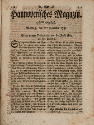 Hannoverisches Magazin (Hannoversche Anzeigen) Montag 2. Dezember 1782