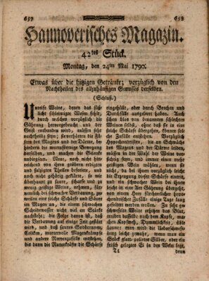 Hannoverisches Magazin (Hannoversche Anzeigen) Montag 24. Mai 1790