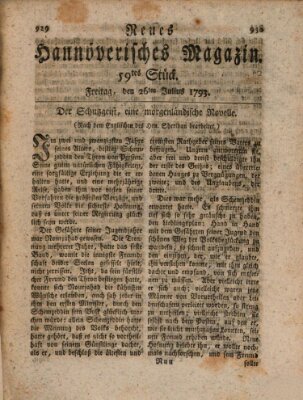 Neues hannoversches Magazin (Hannoversche Anzeigen) Freitag 26. Juli 1793