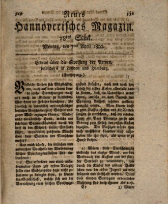Neues hannoversches Magazin (Hannoversche Anzeigen) Montag 7. April 1800