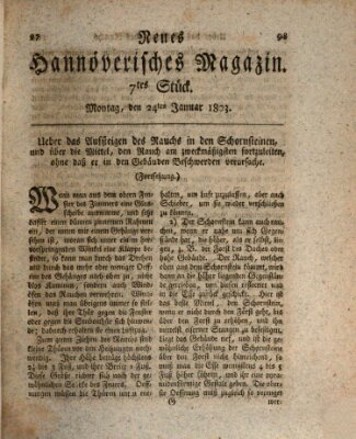 Neues hannoversches Magazin (Hannoversche Anzeigen) Montag 24. Januar 1803