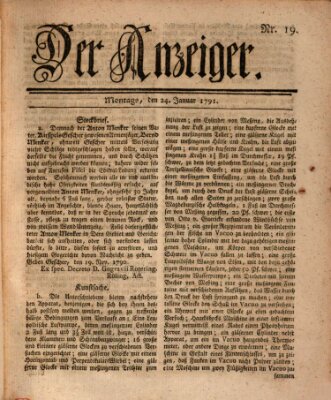 Der Anzeiger (Allgemeiner Anzeiger der Deutschen) Montag 24. Januar 1791