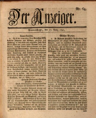 Der Anzeiger (Allgemeiner Anzeiger der Deutschen) Donnerstag 17. März 1791