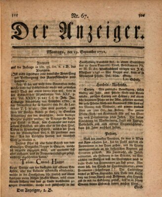 Der Anzeiger (Allgemeiner Anzeiger der Deutschen) Montag 19. September 1791