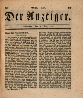 Der Anzeiger (Allgemeiner Anzeiger der Deutschen) Mittwoch 8. Mai 1793