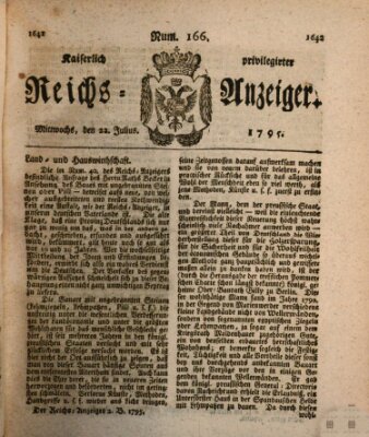Kaiserlich privilegirter Reichs-Anzeiger (Allgemeiner Anzeiger der Deutschen) Mittwoch 22. Juli 1795