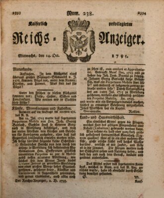 Kaiserlich privilegirter Reichs-Anzeiger (Allgemeiner Anzeiger der Deutschen) Mittwoch 14. Oktober 1795
