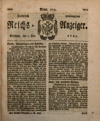 Kaiserlich privilegirter Reichs-Anzeiger (Allgemeiner Anzeiger der Deutschen) Dienstag 1. Dezember 1795