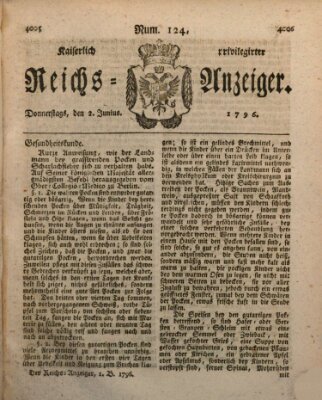 Kaiserlich privilegirter Reichs-Anzeiger (Allgemeiner Anzeiger der Deutschen) Donnerstag 2. Juni 1796