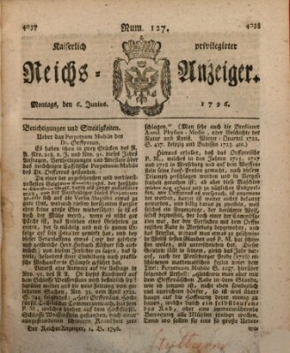 Kaiserlich privilegirter Reichs-Anzeiger (Allgemeiner Anzeiger der Deutschen) Montag 6. Juni 1796