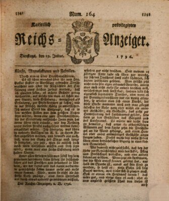 Kaiserlich privilegirter Reichs-Anzeiger (Allgemeiner Anzeiger der Deutschen) Dienstag 19. Juli 1796