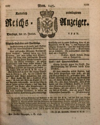 Kaiserlich privilegirter Reichs-Anzeiger (Allgemeiner Anzeiger der Deutschen) Dienstag 27. Juni 1797